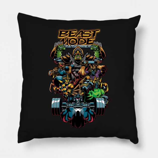 Beast Mode Transformers Pillow by GRNASKD