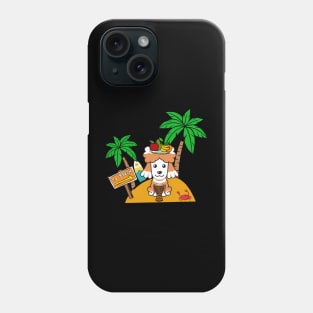 Funny poodle is on a deserted island Phone Case