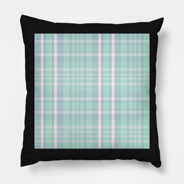 Pastel Aesthetic Sorcha 1 Hand Drawn Textured Plaid Pattern Pillow by GenAumonier