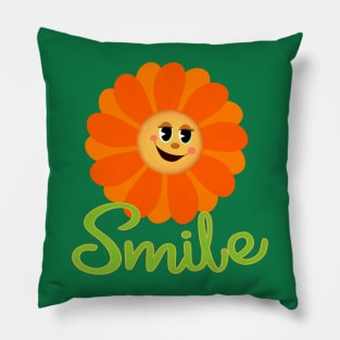 Old Time Vintage Smiling Flower Pillow