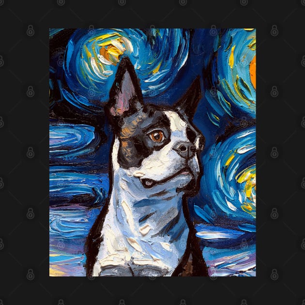 Boston Terrier Night (Portrait) by sagittariusgallery