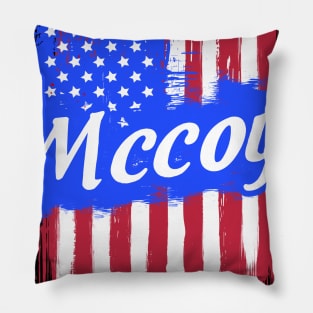 American Flag Mccoy Family Gift For Men Women, Surname Last Name Pillow