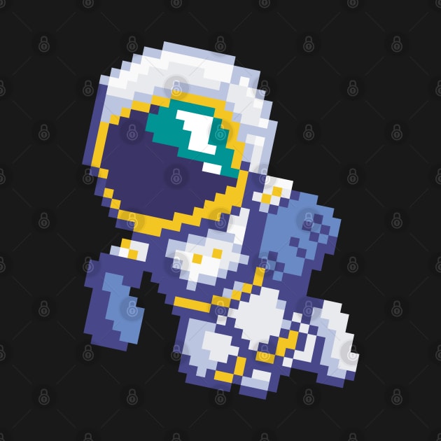 8 Bit Pixel Astronaut Space Galaxy Science Retro 80s by E