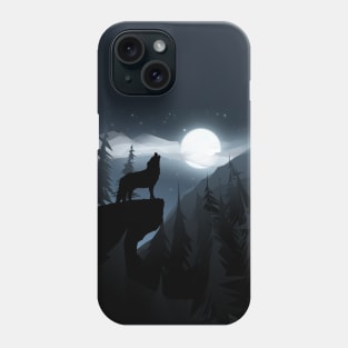 Wolf Howling At The Moon Phone Case