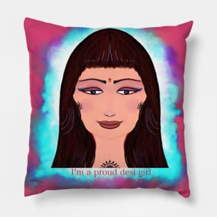 I’m a proud desi girl portrait Pillow