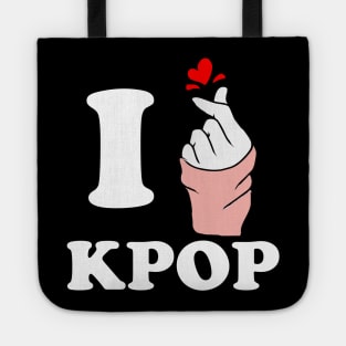 I love kpop finger heart white Tote