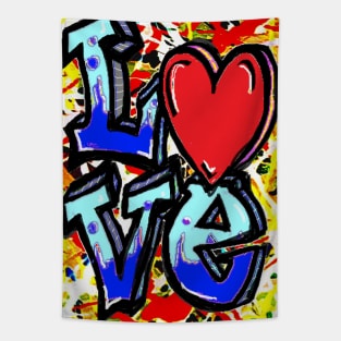pop art love spray Tapestry