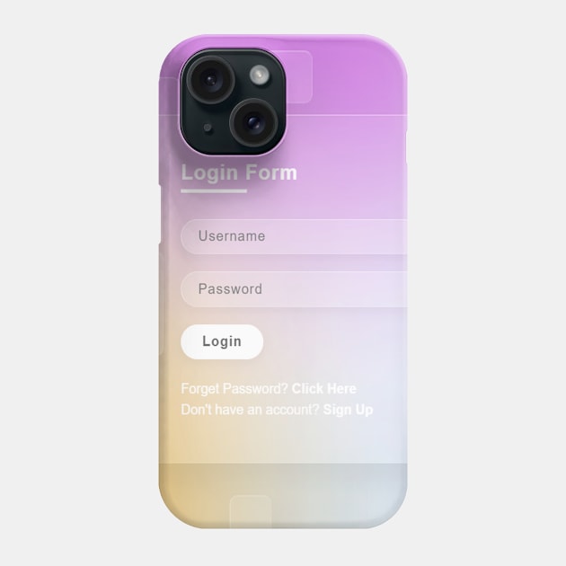 HTML CSS Colorful Login Screen Phone Case by starcraft542