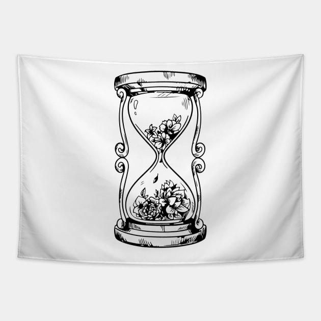 Hourglass Unus Annus Tapestry TeePublic