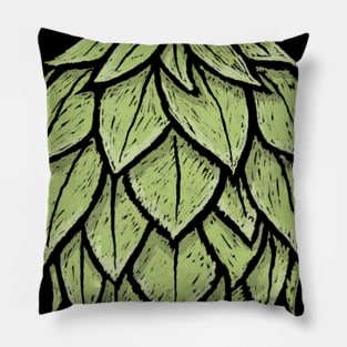 Retro Hops Lover Vintage Minimalist Beer Graphic Pillow