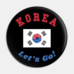 ⚽ Korea Soccer, 태극기 Flag, C'mon! Let's Go! 대한민국! Team Spirit Pin