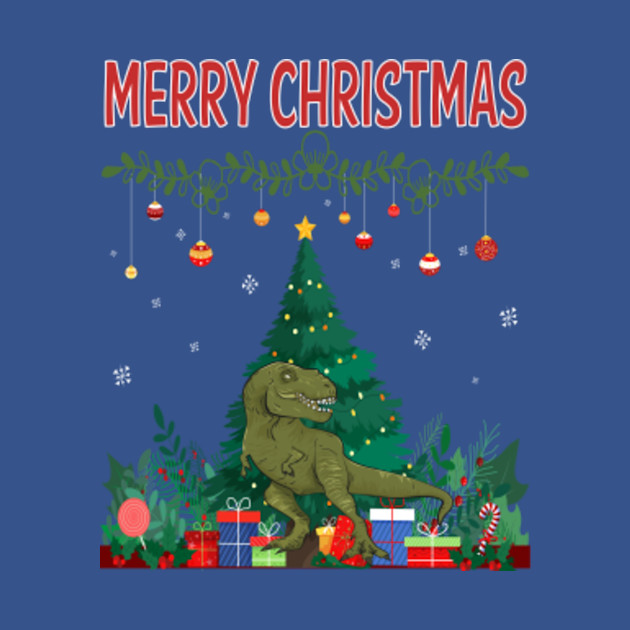 Disover Merry Christmas Dinosaur 02 - Dinosaur - T-Shirt