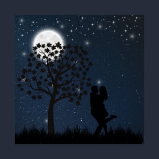 Romantic Couple Under The Moonlight T-Shirt