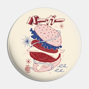 Burger Doodle (On Pink and White Version) 1122-0034 Pin