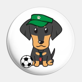 Dachshund Playing Soccer Pin