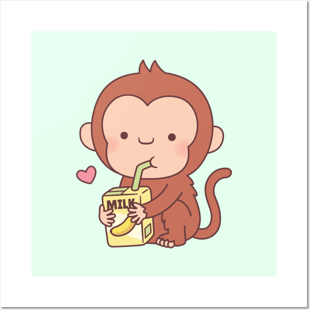  (Adorable Kids Monkey and Banana Illustration