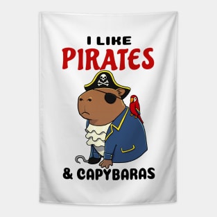 I Like Pirates and Capybaras Tapestry