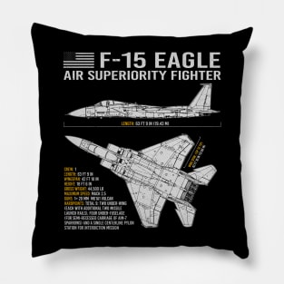 F-15 Eagle Blueprint Pillow