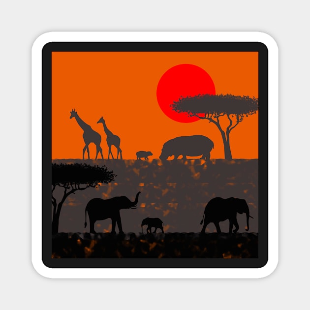 Animales africanos Magnet by redumbrellashop