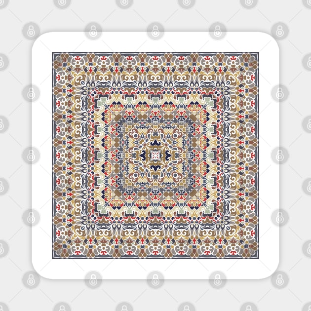 Arabic ornate square pattern Magnet by IrinaGuArt