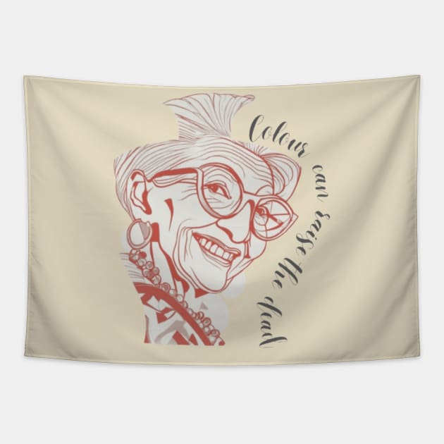 IRIS APFEL FASHION ICON Tapestry by Alexander S.