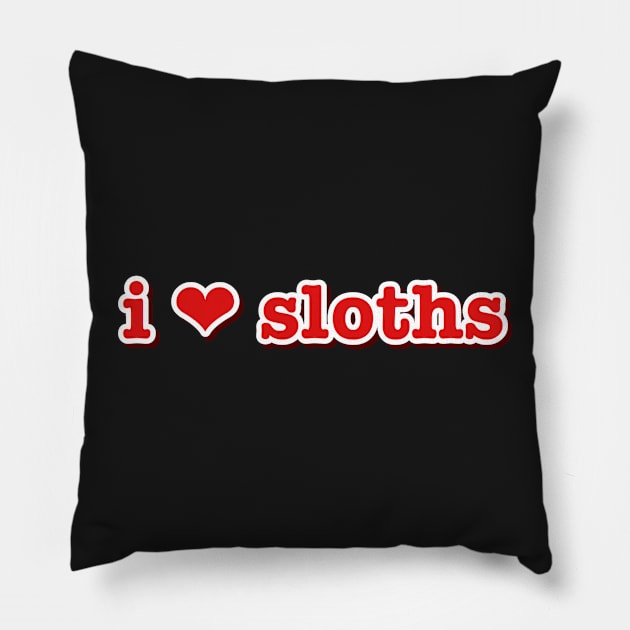 I Love Sloths Heart Pillow by faiiryliite