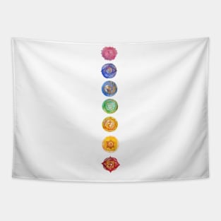 Watercolor Seven Chakra alligned Tapestry