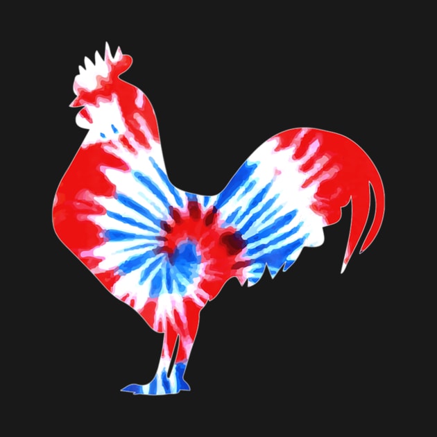 Patriotic Rooster July 4th Farmer Hippie Tie Dye by crowominousnigerian 