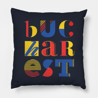 Bucharest Typography Pillow