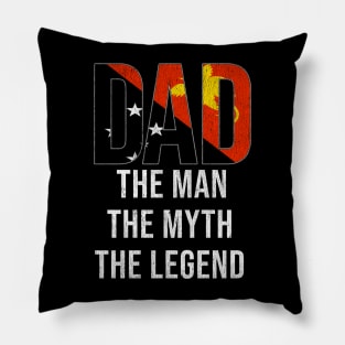 Papua New Guinean Dad The Man The Myth The Legend - Gift for Papua New Guinean Dad With Roots From Papua New Guinean Pillow