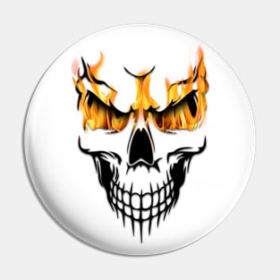 Skull on Fire, Edgy Artwork for a Daring Look Pin