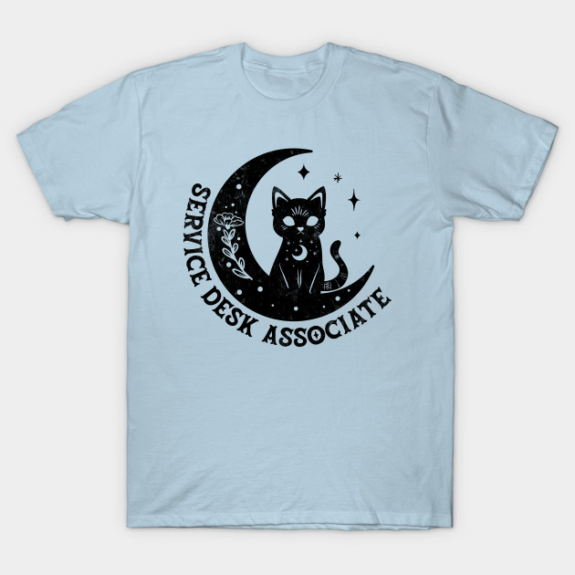 Disover Service Desk Associate - Magical Cat On Moon Design - Service Desk Associate - T-Shirt
