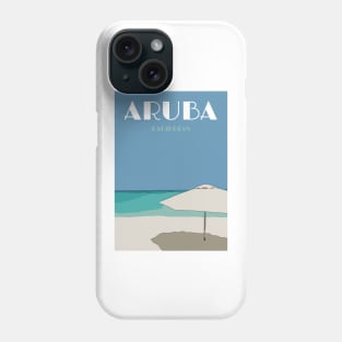 Aruba travel poster print Phone Case