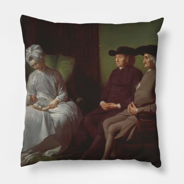 The Artist and His Family by Benjamin West Pillow by Classic Art Stall