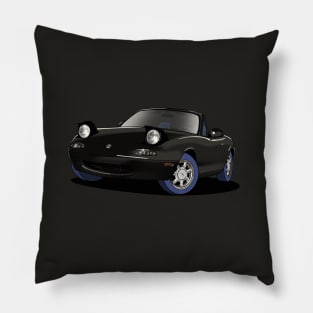 Black Mazda MX-5 Roadster Pillow