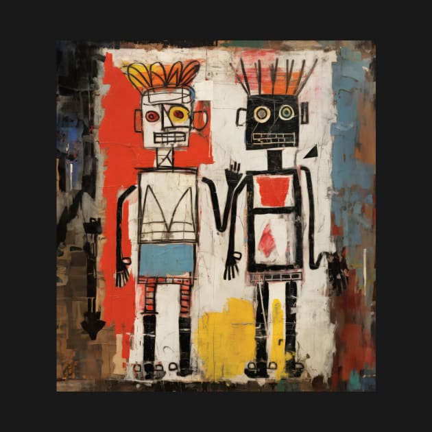 Basquiat Tarot Card The Lovers Abstract Painting by TeeTrendz