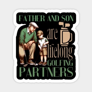 Vintage Dad And Son Golf Partners For Life Fathers Day Magnet