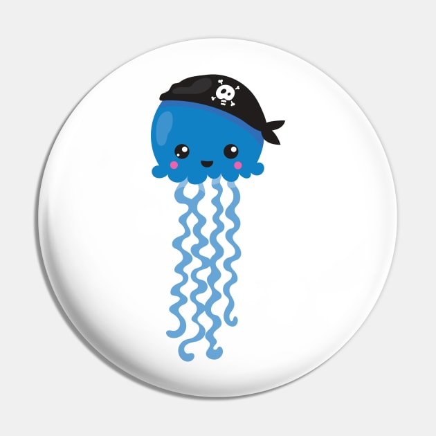 Pirate Jellyfish, Cute Jellyfish, Little Jellyfish Pin by Jelena Dunčević