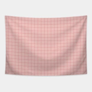 simple pink red lines boho grid Tapestry