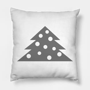 Modern Abstract Grey Christmas Tree Holiday Design Pillow