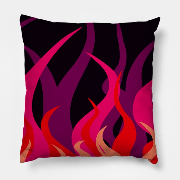 Hot Pink Flames Pillow by VazMas Design