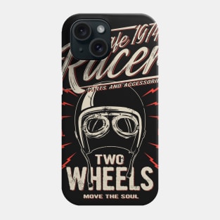 Cafe Racer 1974 vintage two wheels custom style Distressed Phone Case
