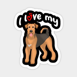 I Love My Airedale Terrier Dog Magnet