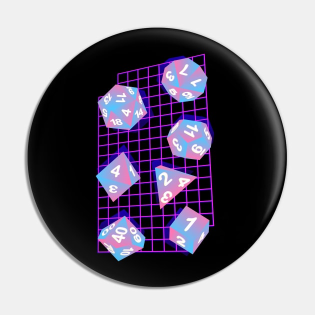 Polyhedral Dice Aesthetic Pastel Pin by sadpanda