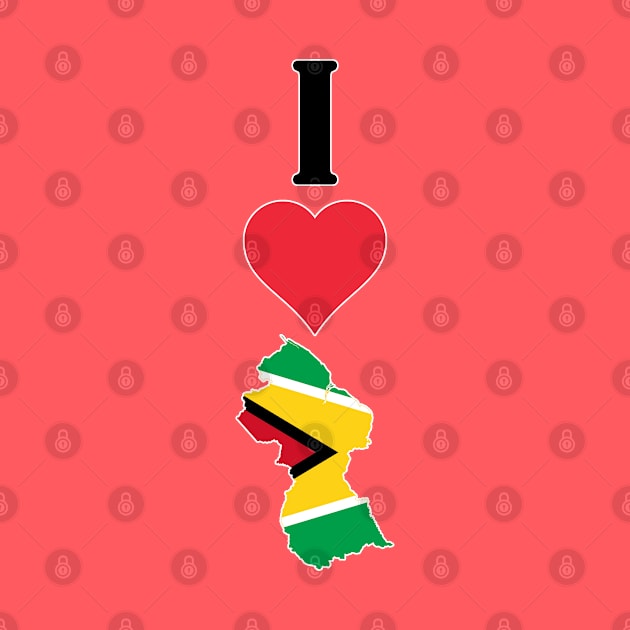 I Heart Guyana Vertical I Love Guyanese National Flag Map by Sports Stars ⭐⭐⭐⭐⭐