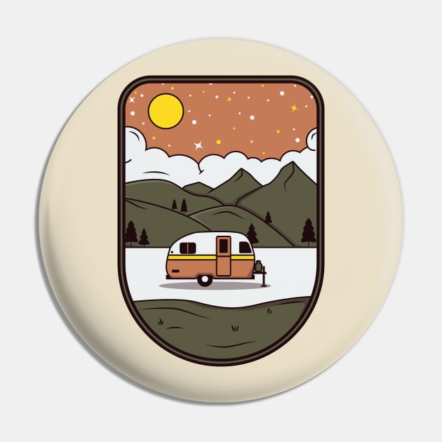 Vintage camping-car | Fathers Day Pin by OgyDesign