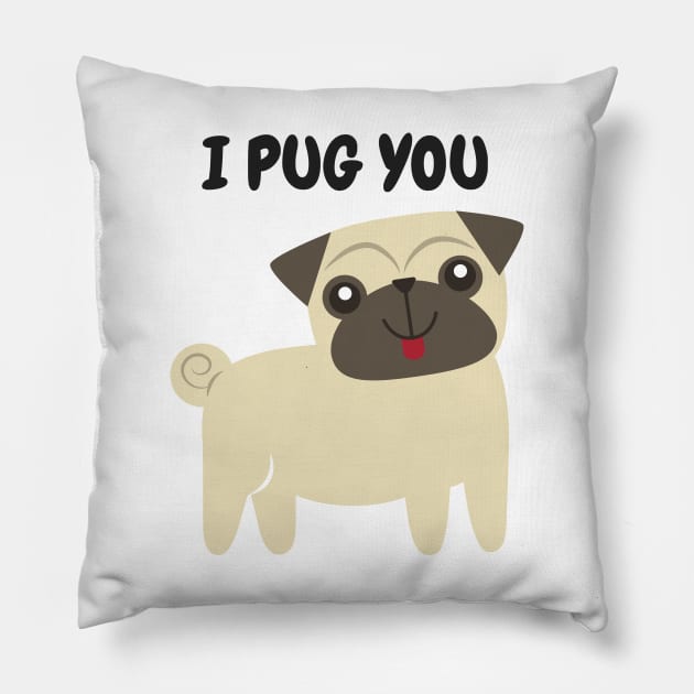 I Pug You Cute Dog Pillow by jutulen