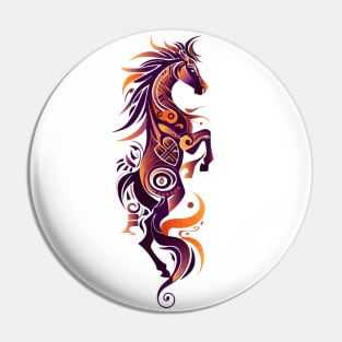 A horse spirit watercolor Pin