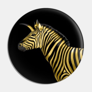 Golden Zebra Unicorn Pin