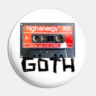 Goth Cassette Tape for Retro Goth Music Pin